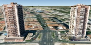 Simulación 3D Torres Puente de Segovia paralelas