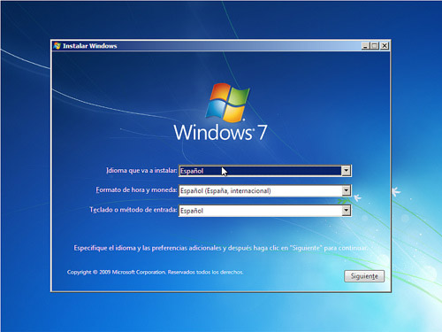 Windows 7 installation, instalación de windows 7